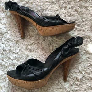 Louis Vuitton leather sandal with cork platform